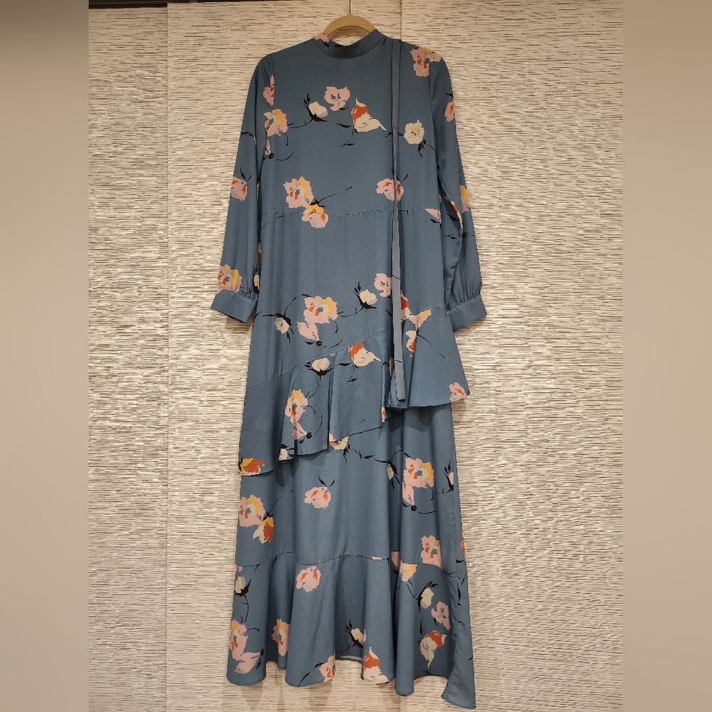 Blue Modest Maxi Dress